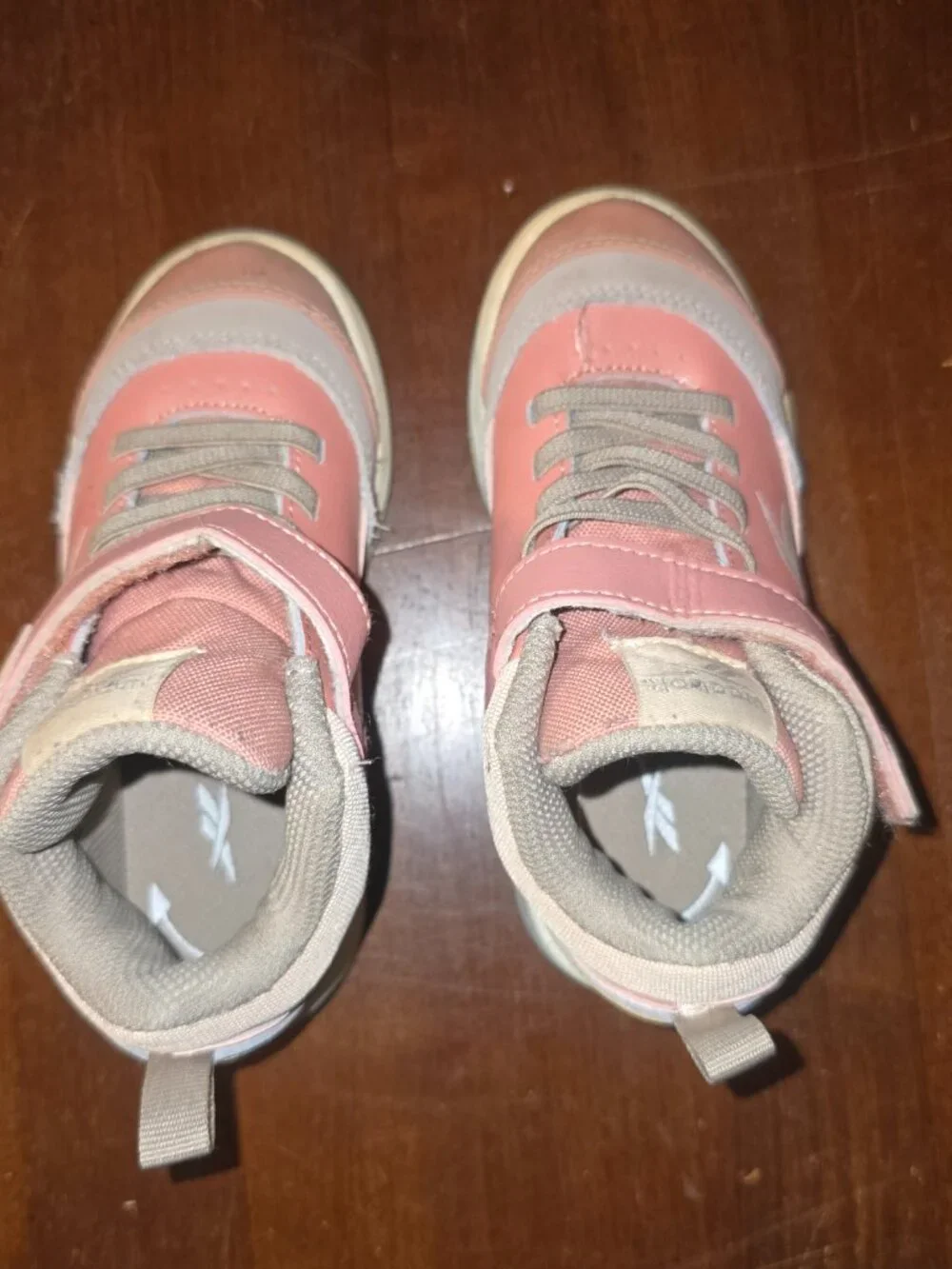 Reebok Weebok Size 9.5 Versaflex / Storm X Toddler High Top Sneakers Pink Gray